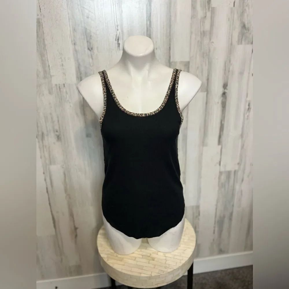 Victoria secret black tank top cheetah print